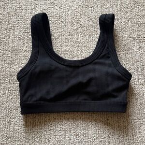 ALO Yoga Ribbed White Sports Bra